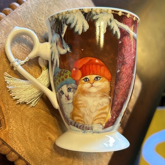 Christmas Holiday Kitty Cat Mug Cup in Hat Style Gift Box New Never Used Vintage - Picture 8 of 14